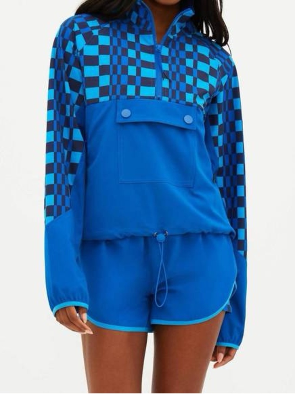 Beach Riot Atticus Pullover in Imperial Blue Check size xs